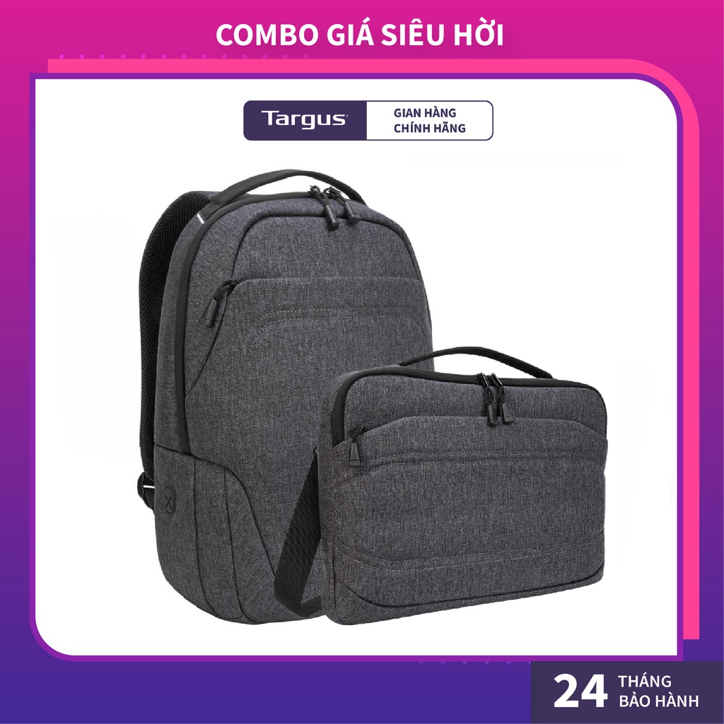 Combo Balo Laptop Targus TSB952 Groove X2 Compact Cho MacBook, Laptop 15 inch &amp; Túi xách Targus TSS979GL Laptop 13.3