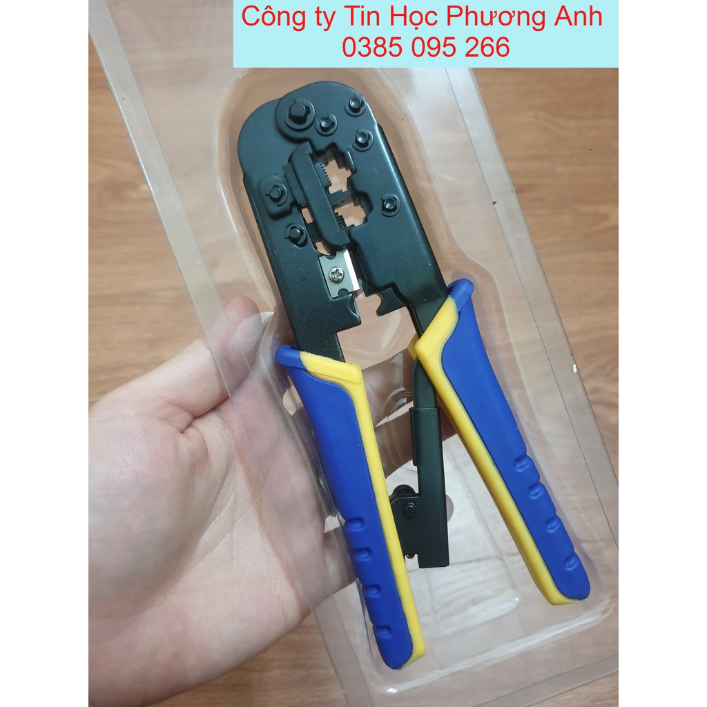 Kìm bấm dây mạng đa năng có trợ lực HT- N568R dùng trong thi công mạng internet.