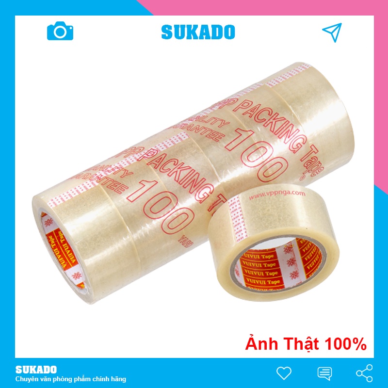 Băng keo trong 100yard dán thùng siêu dính chống thấm 7CM SUKADO BK7F01