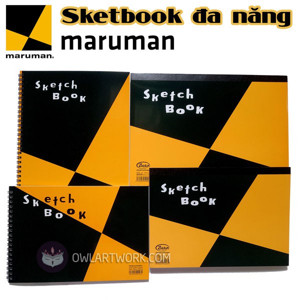 [CHÍNH HÃNG] Sổ giấy vẽ màu nước, phác thảo Sketchbook Maruman