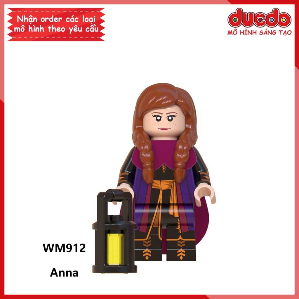 Minifigures các nhân vật trong Frozen 2 Elsa và Anna - Đồ chơi Lắp ghép Xếp hình Mô hình Mini WM WM6084