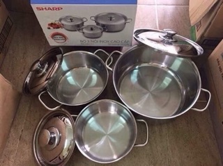 Bộ 3 nồi inox sharp