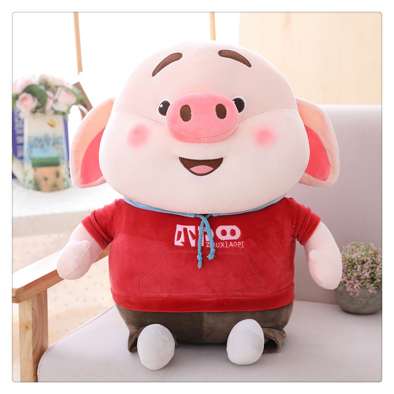 Thú bông heo tik tok mang áo hoodie