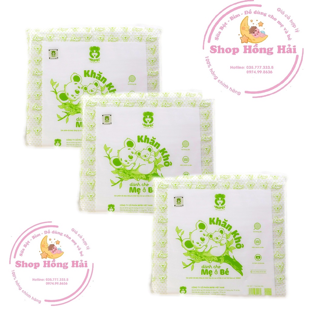 Combo 5 bịch khăn khô Mipbi 600g mẫu mới