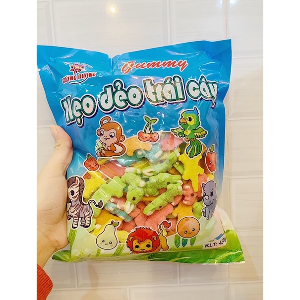 KẸO DẺO ĐƯỜNG TRÁI CÂY CON CÁ SẤU BỊCH TO 450G