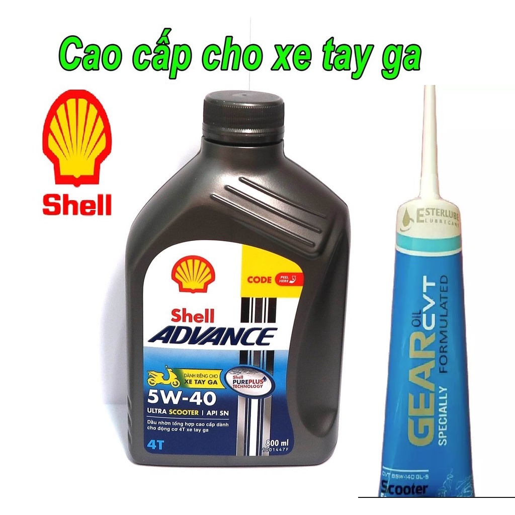 [Phá Giá] Nhớt shell Ultra Scooter 5W40 0,8L, nhớt xe ga cao cấp shell ultra và nhớt hôp số CVT