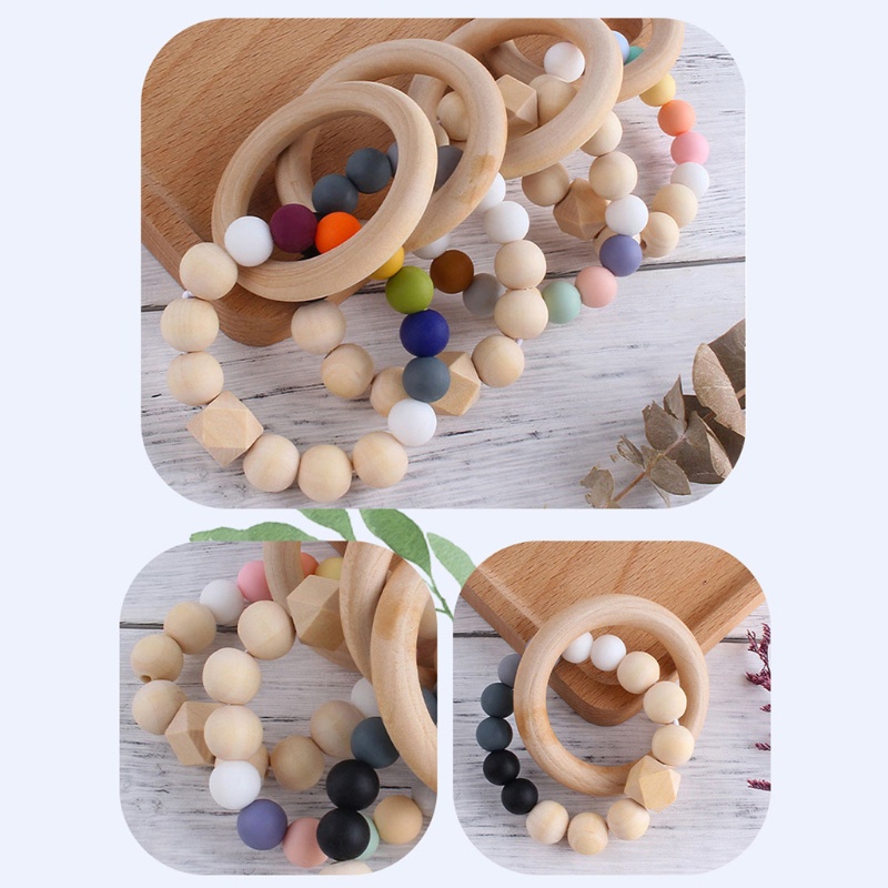 Đồ Chơi Ngậm Nướu Bằng Silicone Phối Chuỗi Hạt Dễ Thương Xinh Xắn Dành Cho Bé