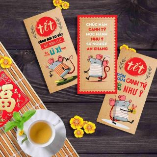 (Mẫu mới) Combo 10 cái bao lixi 2020