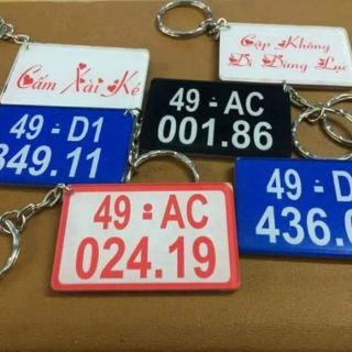 Móc khóa mica in biển số xe
