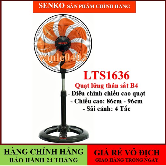 Quạt senko🚚ĐƯỢC CHỌN MÀU🚚ĐẶT HÀNG GIAO TRONG NGÀY🚚Quạt lửng senko thân sắt B4 LTS1636