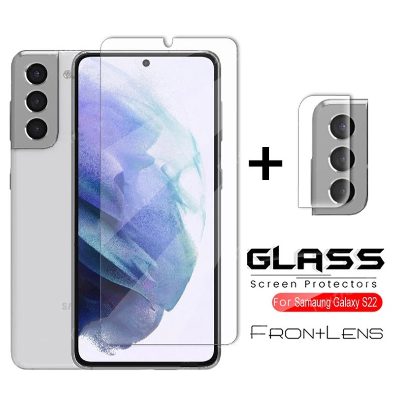 Samsung S22 Ultra 2 in 1 Protective Glass Tempered Glass for Samsung S21 S22 Plus Ultra S21 fe s22 Lens Glass