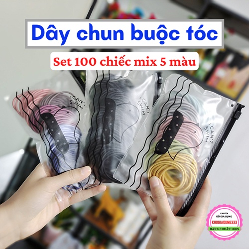 Dây chun buộc tóc 🎗️ Thun cột tóc cho nữ nhiều màu phong cách Hàn Quốc có túi đựng nữ tính co giãn tốt