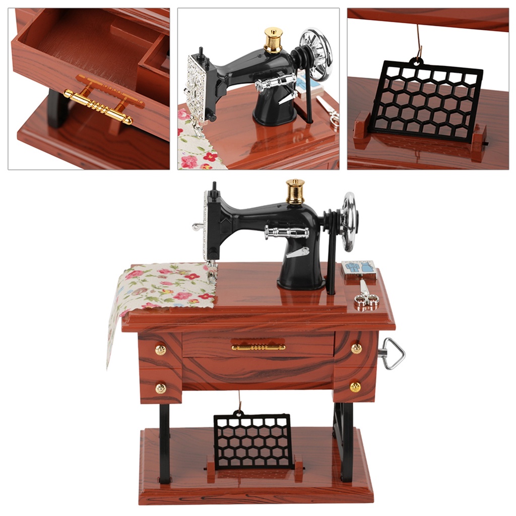 Hộp nhạc mini hình dạng máy may đồ chơi