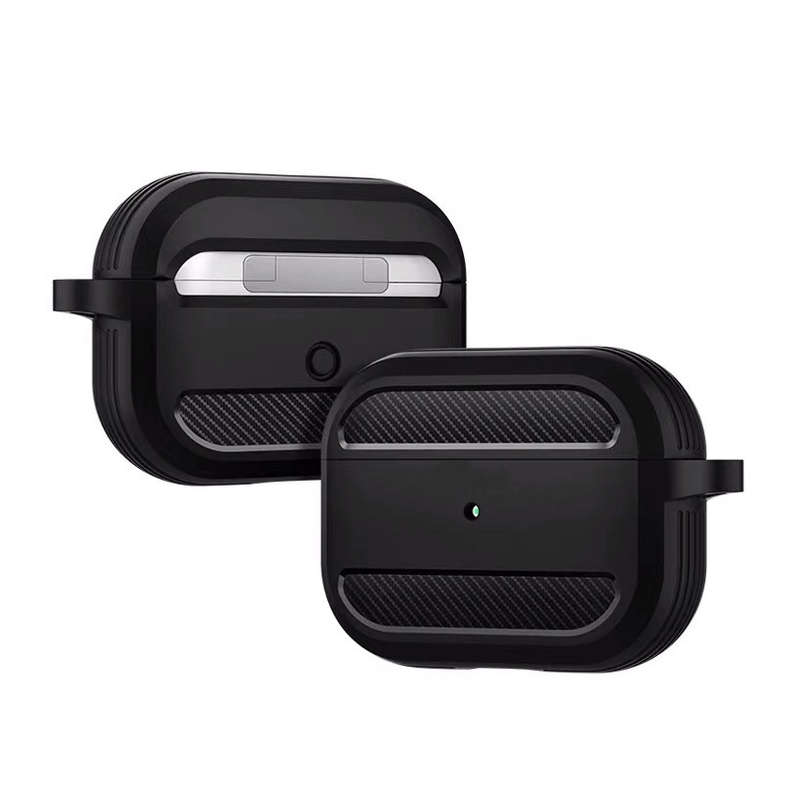 Case airpod 3 Vân Carbon dành cho Airpods 1/2/3/Pro, Case airpod pro chống sock, ốp bảo vệ tai nghe - Mèo Ú