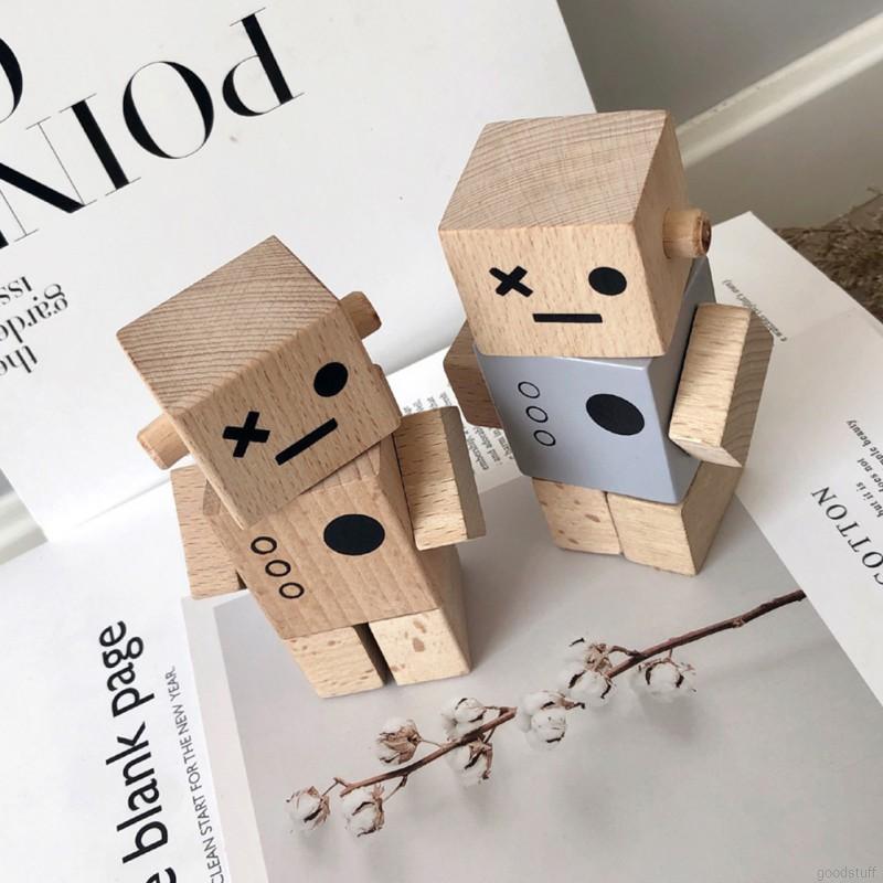 Đồ Chơi Mô Hình Rô Bốt Bằng Gỗ Trang Trí Phòng Ốc Cho Trẻ Em