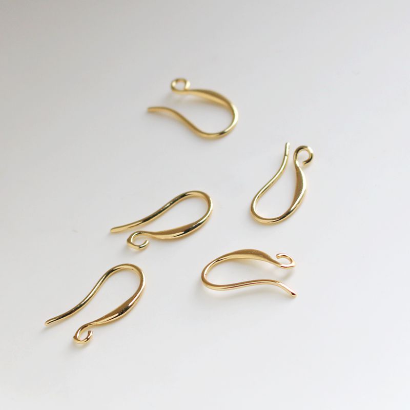 Cặp Khuyên Tai Móc Thủ Công Bằng Đồng 14k Màu Vàng Đồng Sang Trọng Đơn Giản diy