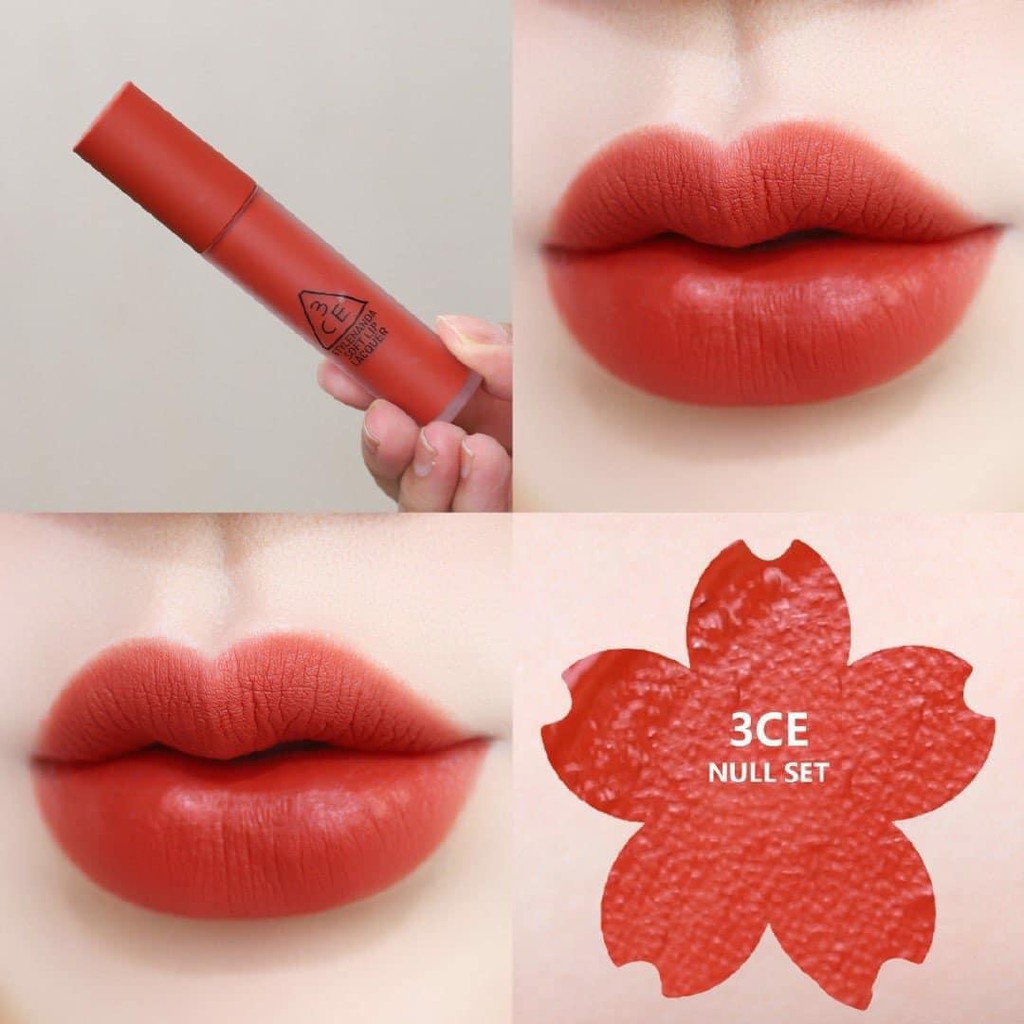 son 3CE soft lip lacquer màu Đỏ Gạch mã nullset