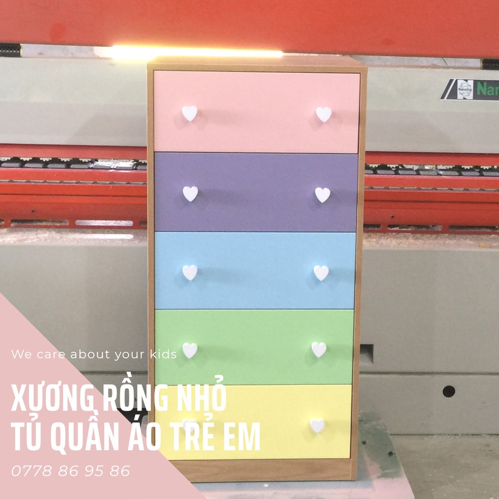 Tủ 5 ngăn kéo cầu vòng_XRN_Tủ đựng quần áo trẻ sơ sinh