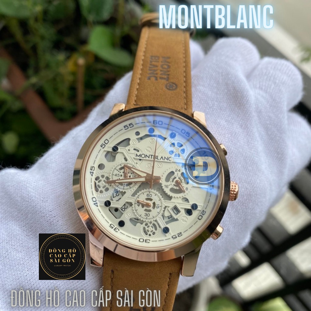 Đồng Hồ Nam Montblan Chronograph , Dây Da Màu Nâu , Size 42mm