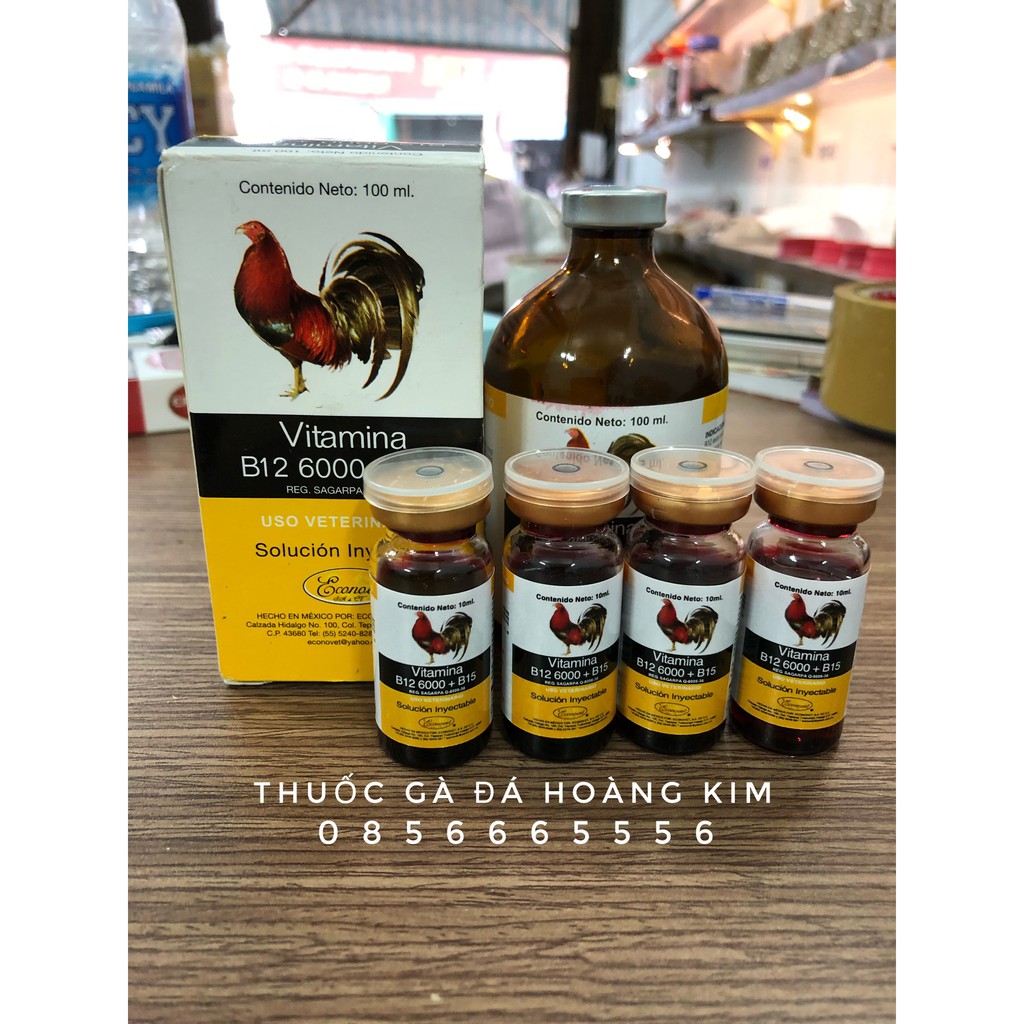 Lọ 10ml B12 6000+ b15 - Thuốc nuôi gà chế độ đá