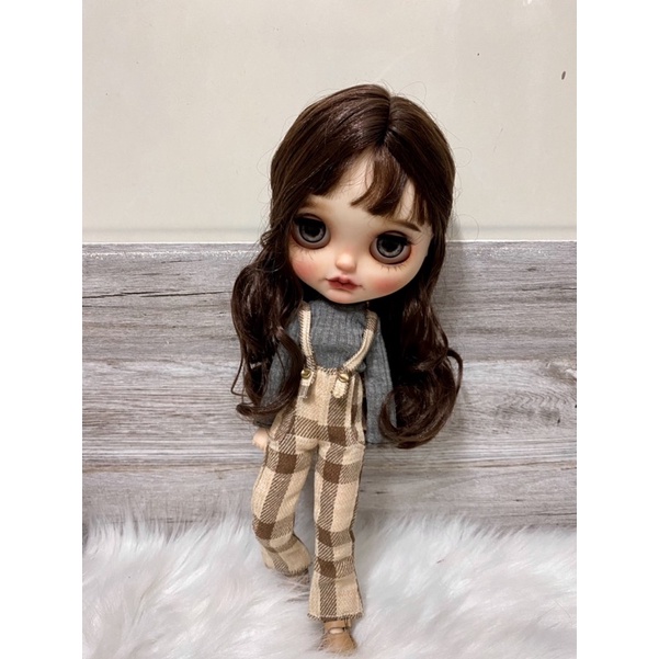 Set Yếm quần caro vàng size blythe,xinyi,barbie