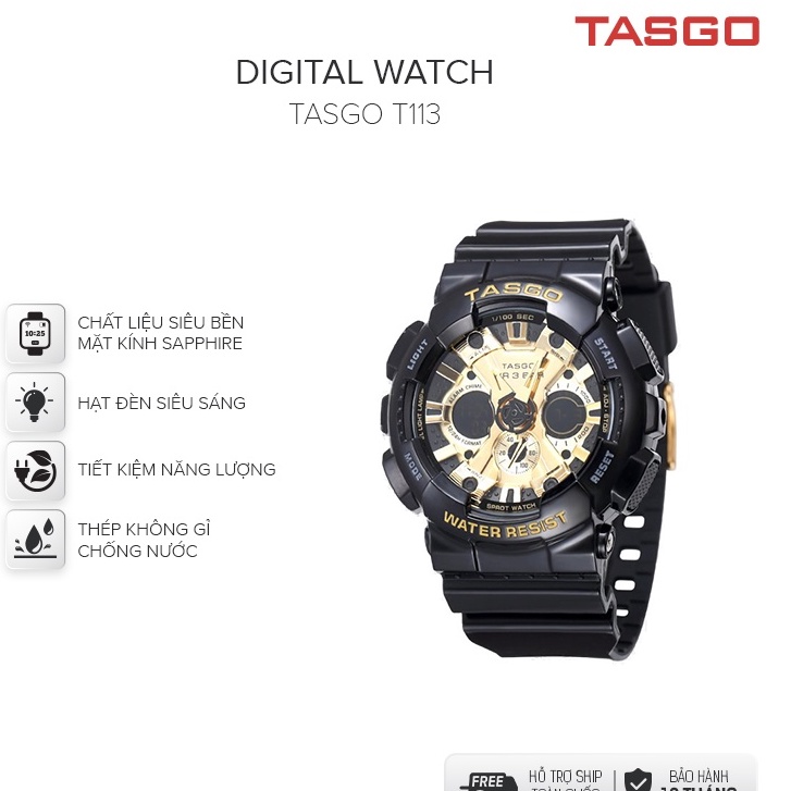 Đồng hồ nam thể thao TASGO cá tính mạnh mẽ thiết kế basic năng động khỏe khoắn bảo hành 1 năm T113