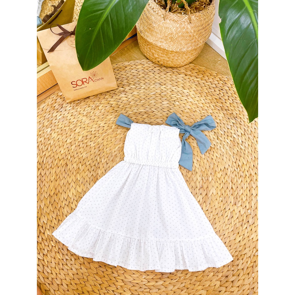 Đầm 2 Dây Nơ Vai Đủ Màu Sắc Cho Bé Gái 9kg-46kg SoraChan - M131, M132, M133, M134, M135