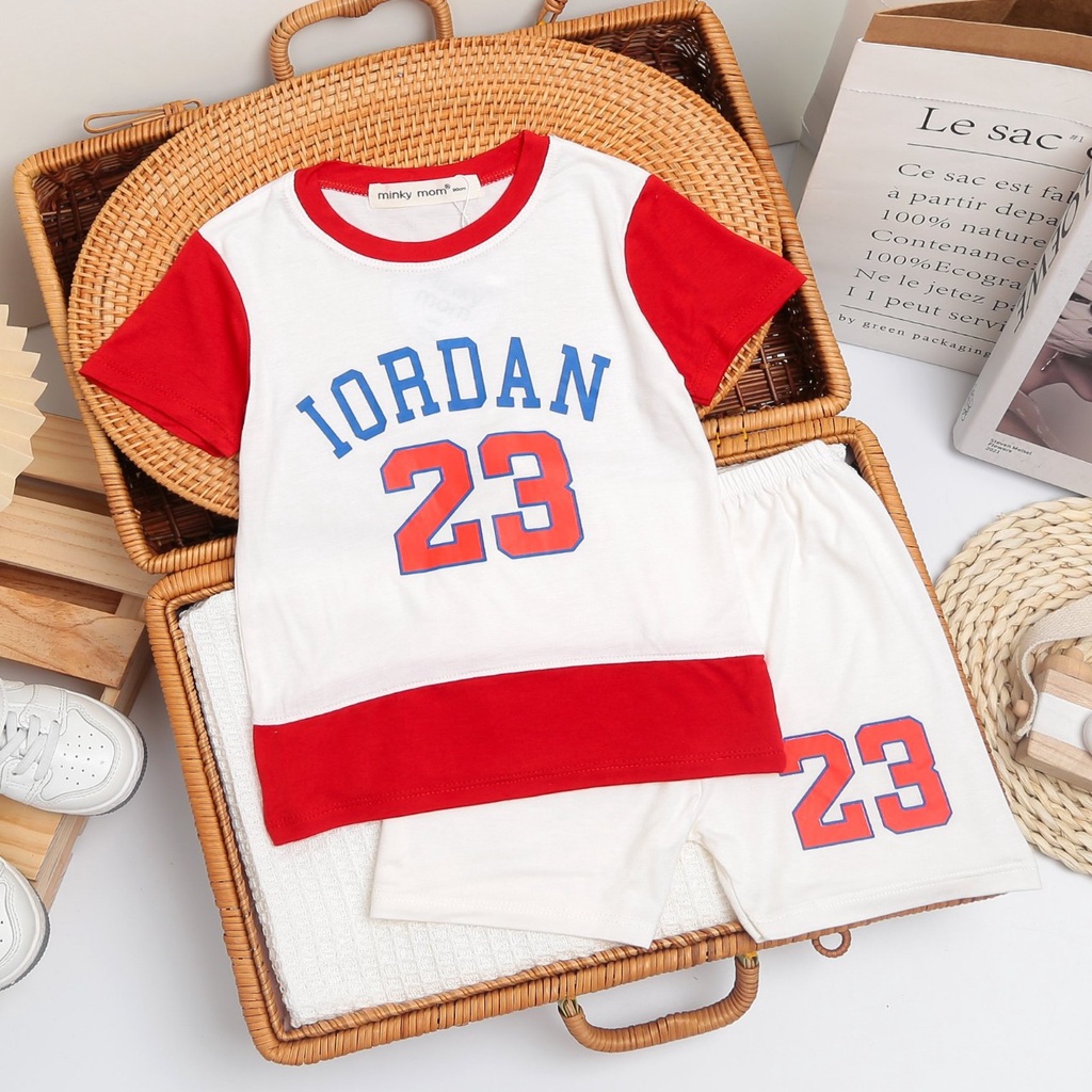 Bộ MINKY MOM cho Bé Trai Tay Ngắn 8 - 20kg Đồ Bộ Thun Lạnh - Bộ Cộc Tay Hình Chữ Jordan Đủ Màu - Favybaby