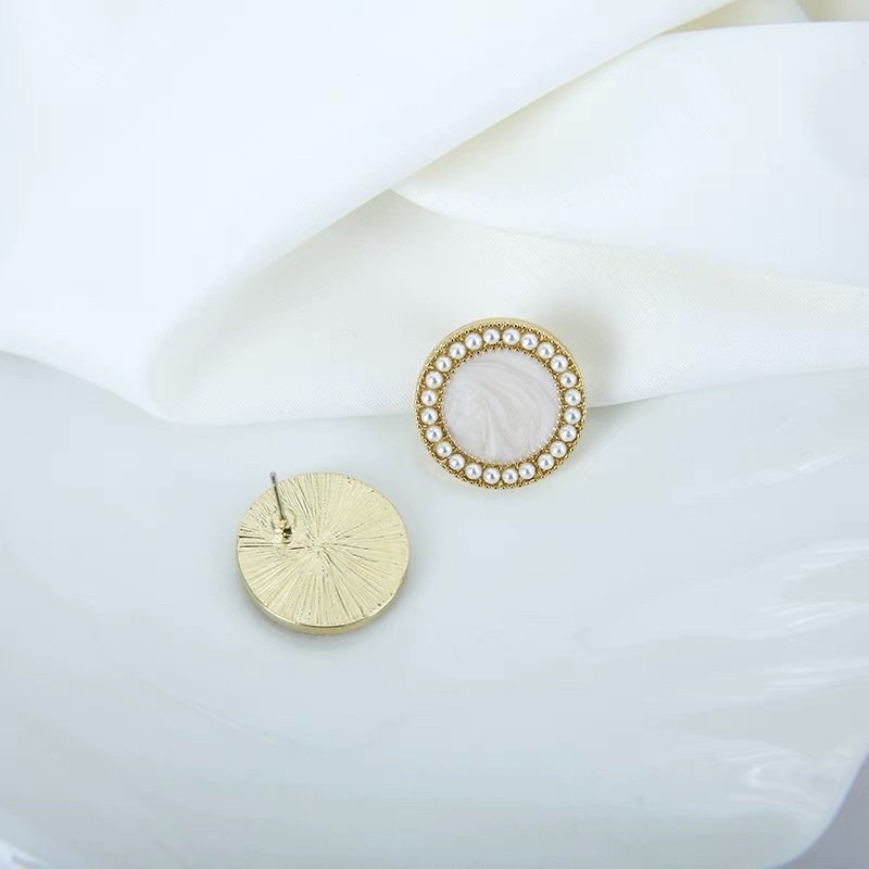 Hoa tai đính hạt dạng tròn nữ tính - Maben