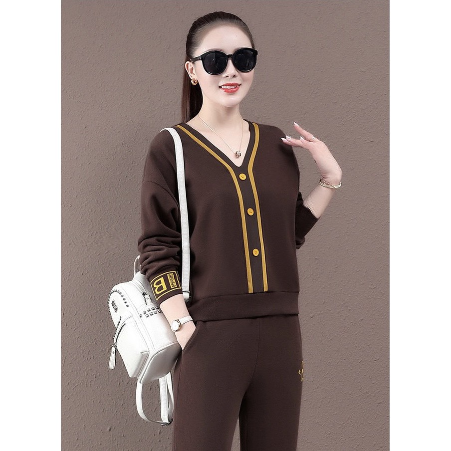 Bộ đồ thu đông nữ cao cấp - Bộ quần áo chất nỉ da cá đẹp giá mềm