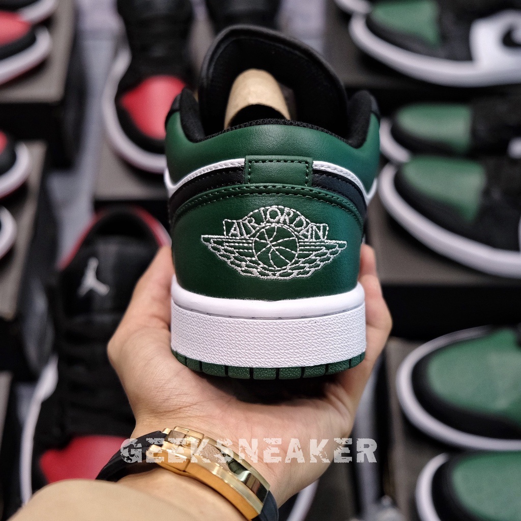 [GeekSneaker] Giày Jordan 1 Low Green Toe - ĐEN XANH TRẮNG 2021