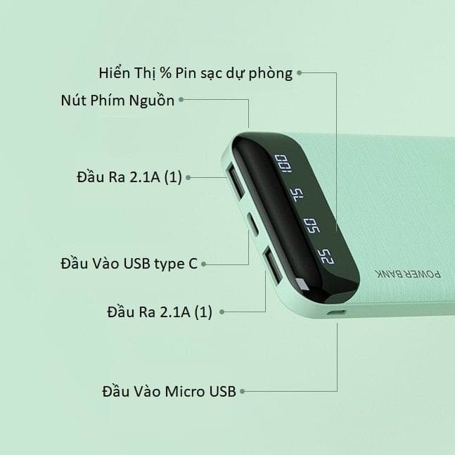 [BẢO HÀNH 12 THÁNG] ☘☘SẠC DỰ PHÒNG WK tích hợp màn hình Led Dung Lượng 10000MAH Remax WK-