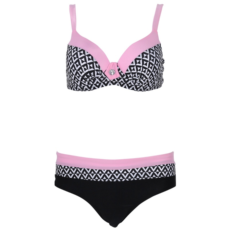 Bộ Bikini Hai Mảnh Lưng Thấp In Họa Tiết Hoa Có Đệm Nâng Ngực Cho Nữ