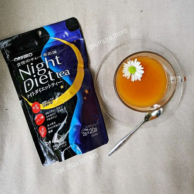 (Loại 24 gói-chuẩn bill nội địa-date xa) TRÀ GIẢM CÂN BAN ĐÊM ORIHIRO NIGHT DIET TEA NHẬT BẢN