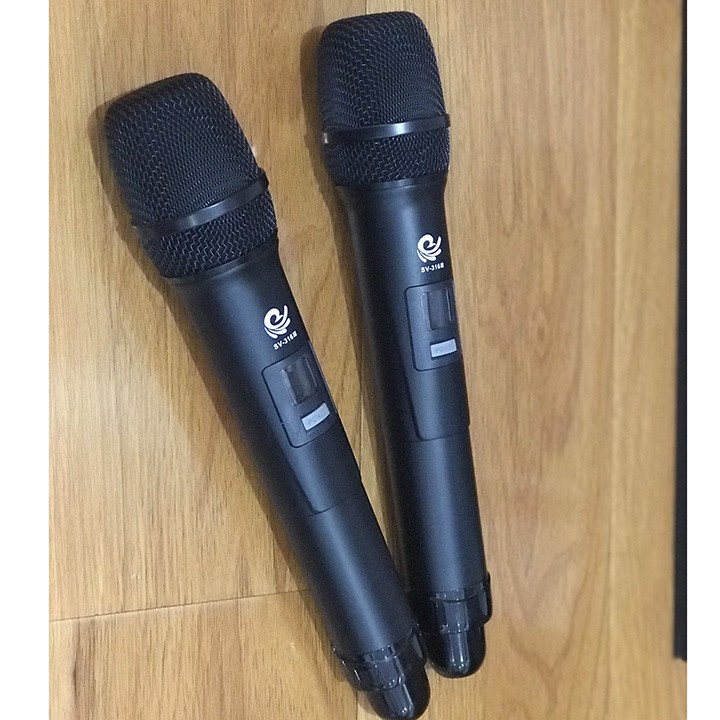 Micro không dây cao cấp SV316 hát karaoke, loa di động, loa kéo 2 mic và 1 đầu thu