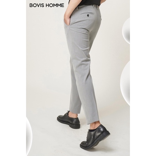 Quần tây nam Bovis Homme, mã QT122, màu xám nhat, form slim, chất liệu 95% cotton 5% spandex, mặt vải dày dặn, đứng form