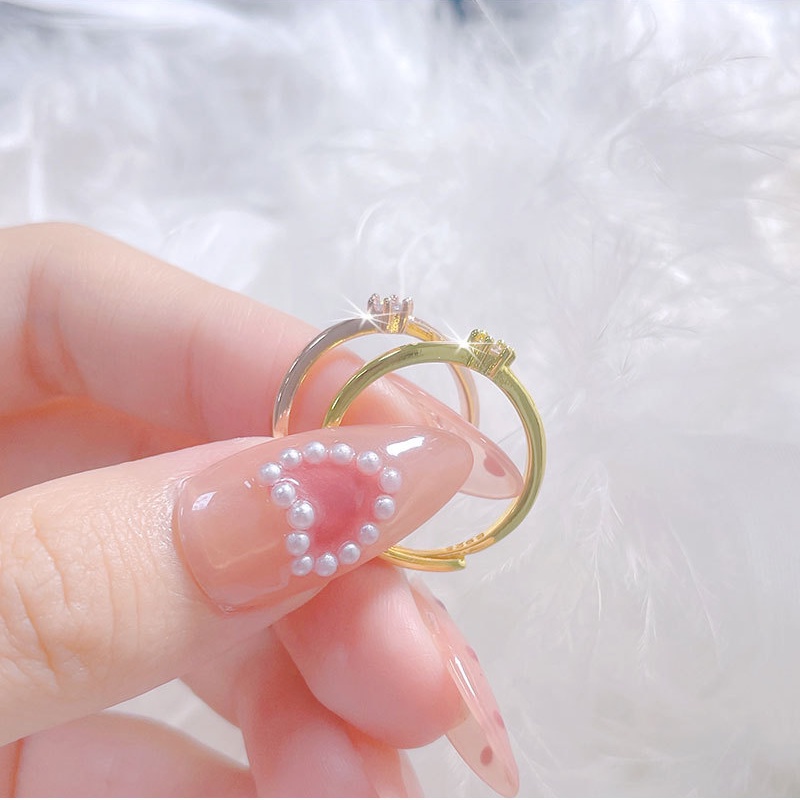 925 sterling silver ring with artificial diamonds simple fashion for women