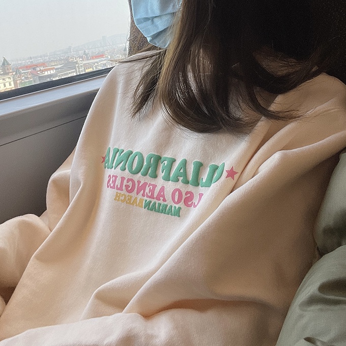 Xiaozhainv Áo sweater tay dài dáng rộng in chữ thời trang Hàn Quốc dành cho nữ | BigBuy360 - bigbuy360.vn