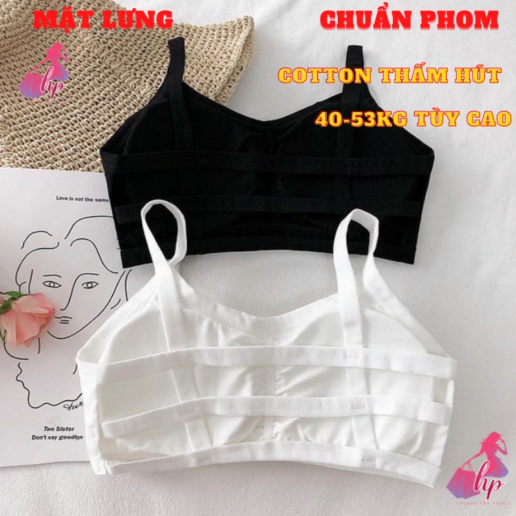 Áo bra hở lưng nữ 3 dây croptop có mút ngực thun cotton màu trắng đen có đệm mút ngực sexy mùa hè- bikini09