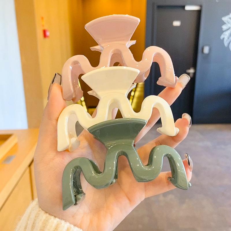 Kẹp Tóc Thiết Kế Gợn Sóng Thời Trang Cổ Điển Phong Cách Hàn Quốc Cho Nữ