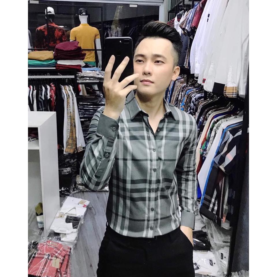 Áo Sơ Mi Nam Dài Tay Họa Tiết Caro 1 Cao Cấp, Áo Sơ Mi Vải Lụa Dáng Ôm Form Body, T-man | BigBuy360 - bigbuy360.vn