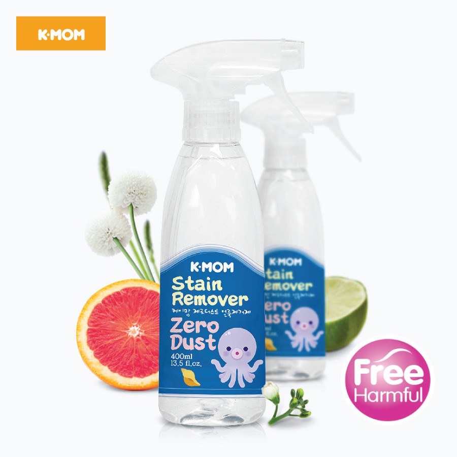 Nước tẩy vết bẩn quần áo Rezo Dust K-Mom Hàn Quốc chai xịt 400ml hương hoa quả dịu nhẹ