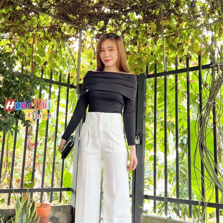Áo Thun Body Trễ Vai Tay Dài Dáng Ôm Ulzzang