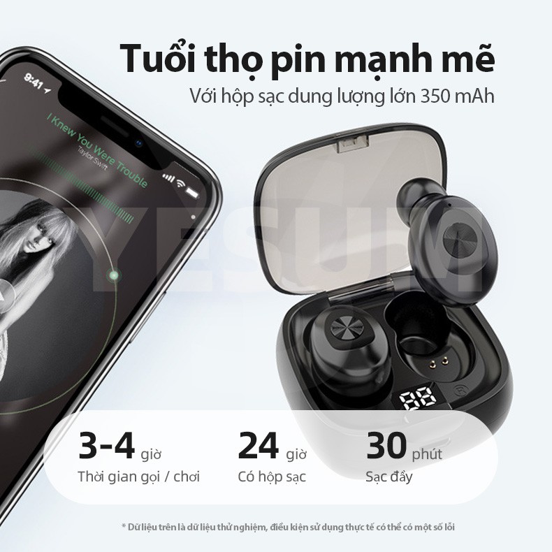 Tai nghe không dây mini bluetooth TWS 5.0 âm thanh trầm tích hợp micro chống nước thích hợp cho Apple Android | BigBuy360 - bigbuy360.vn