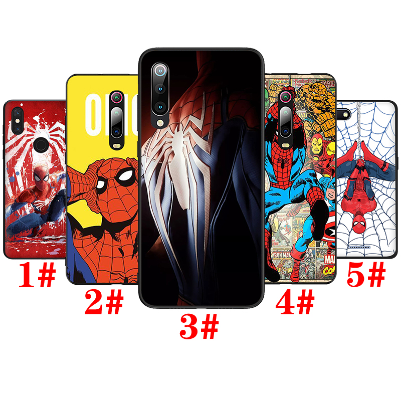 Ốp Lưng Silicone Mềm In Hình Spiderman Spider Man Cho Redmi Note 5 6 7 8 9 Pro Max 8t 9s W117