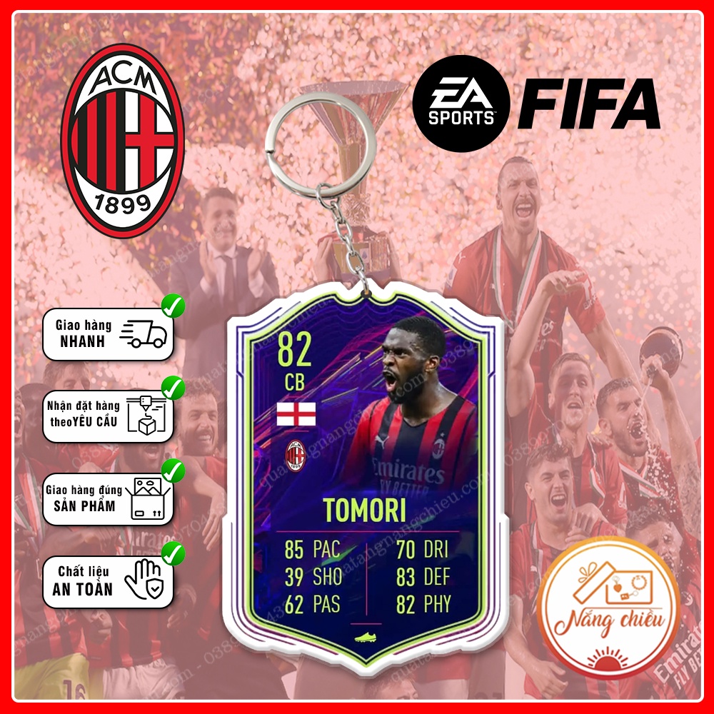 Móc khóa CLB AC MIilan, Móc khóa thẻ cầu thủ - Thiết kế với mọi nhân vật ☘️MÓC KHÓA THẺ CẦU THỦ☘️