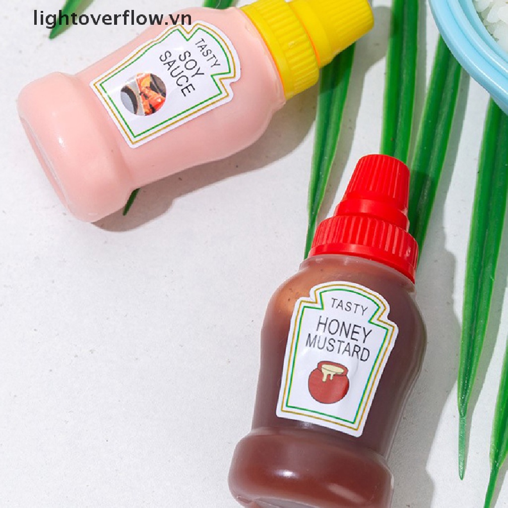 [lightoverflow] 3PCS/2PCS Mini Seasoning Sauce Bottle Portable Tomato Ketchup Bottle Salad Dressing Container for Bento Lunch Box Kitchen Jars [VN]