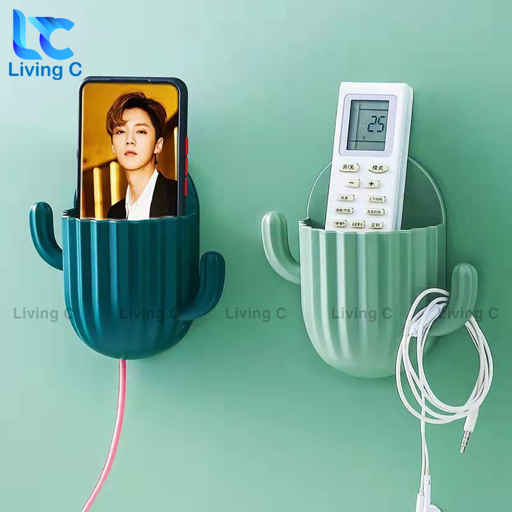 Giá kệ để đồ dán tường chịu lực Living C , giá đỡ điện thoại remote có sẵn miếng dán tường _CX