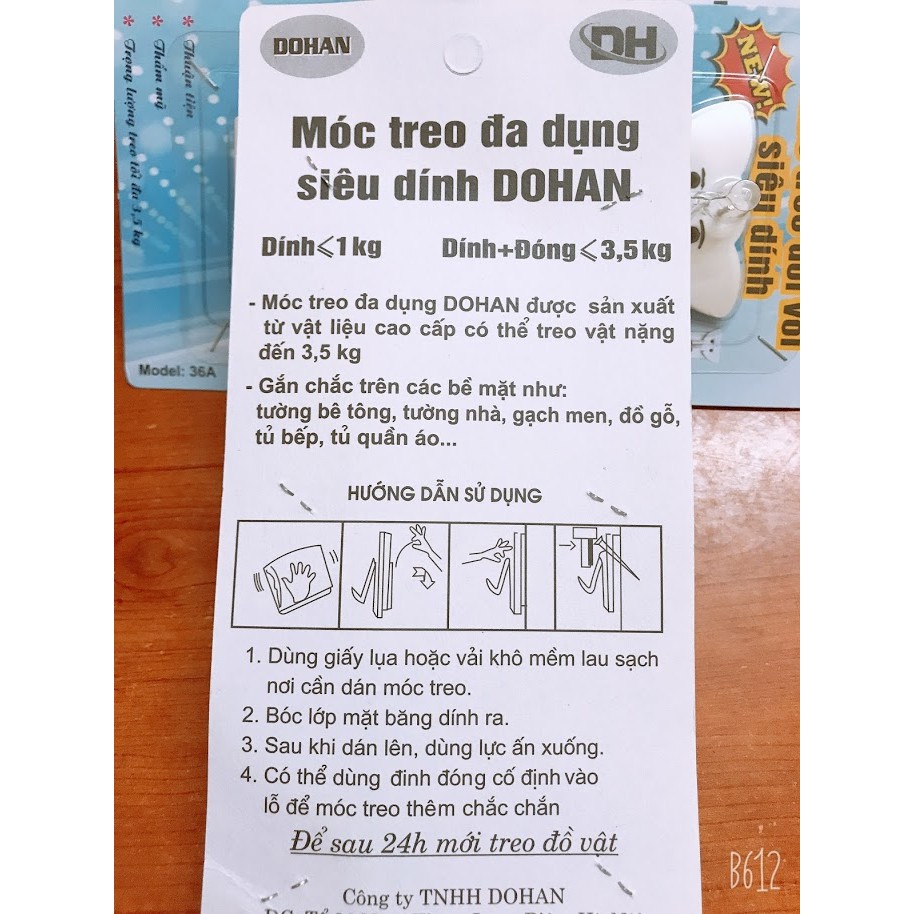 Bộ 2 móc treo tường Hình Voi Siêu Dính