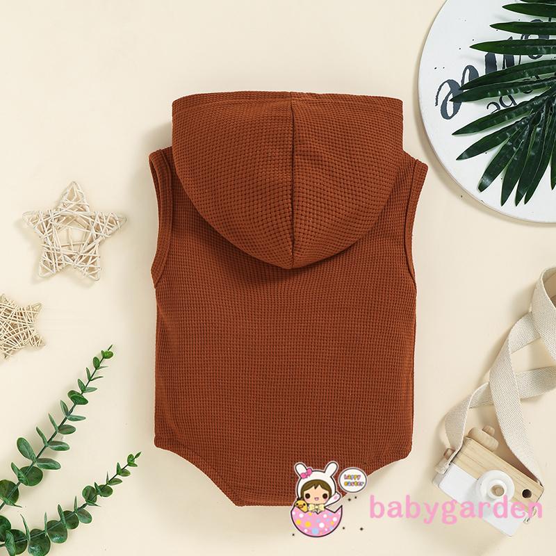 Áo Liền Quần Không Tay Có Túi In Chữ Dành Cho Bé Trai 0-24 Tháng Tuổi